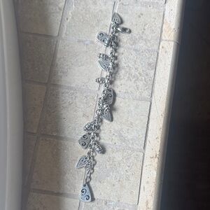 Brighton Silver Charm Bracelet with Heart Accents